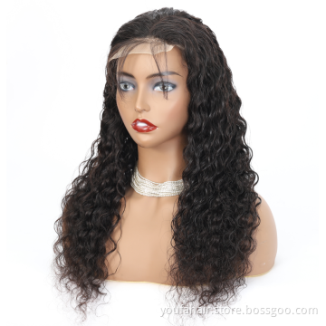 13x4 Raw Human Hair Wig Wholesale Indian Unprocessed Deep Wave Transparent HD Lace Front Wig Curly  Wig Youfa New Arrival